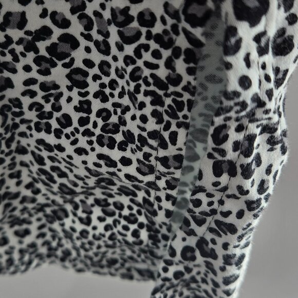 Maggie Barnes White Black Cheetah Animal Print Cotton Long Sleeved Blouse 26W - Picture 4 of 6